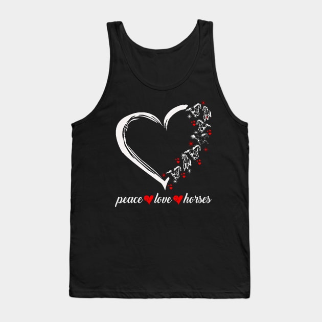 Peace Love Horses Tank Top by Jenna Lyannion